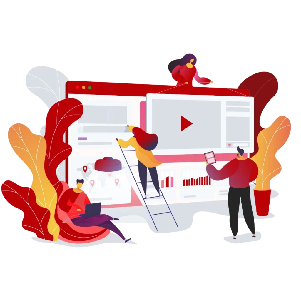 Vektorgrafik über die Erstellung einer Webseite.