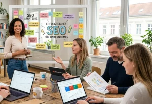 Gruppe von jungen Personen während einem SEO-Workshop